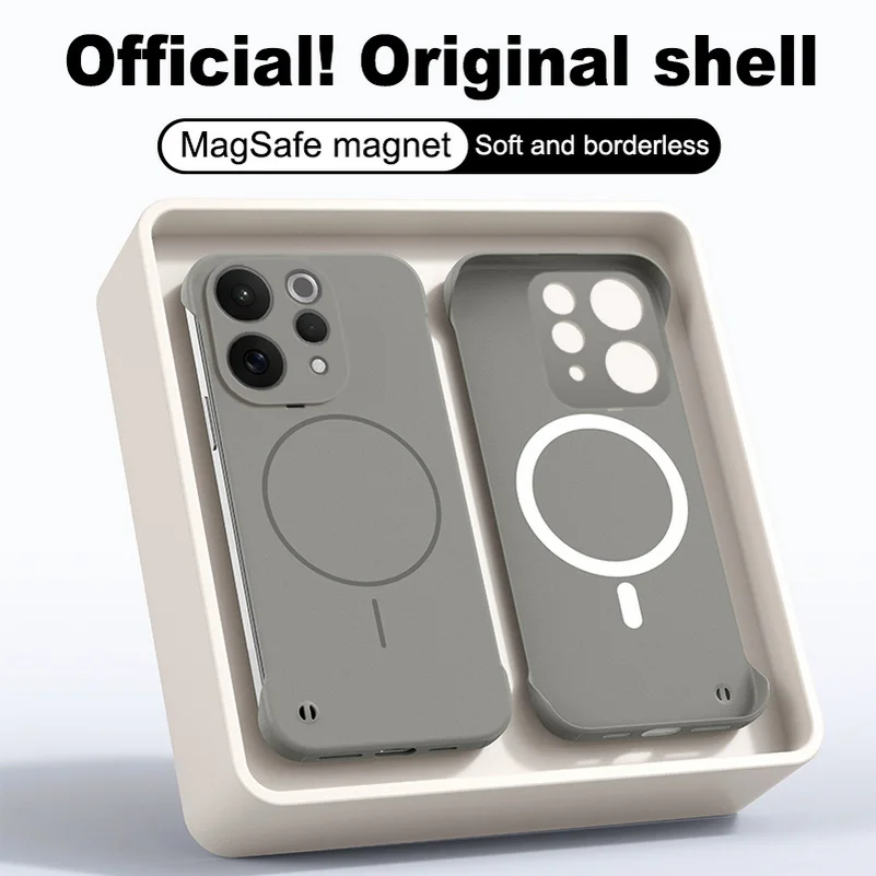 Slim Bezel-less Magnetic Ring Camera Protective Case in Skin-Feel Finish