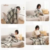 1pc Wearable Blankets Shawl Blanket Flannel Lazy Casual Office Blanket 5