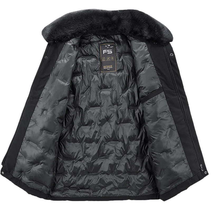 Oversized Jacket Men 8XL Winter New Middle-aged and Elderly Padded Jacket Plus Velvet Thick Warmth Solid Color Jacket Men Parka