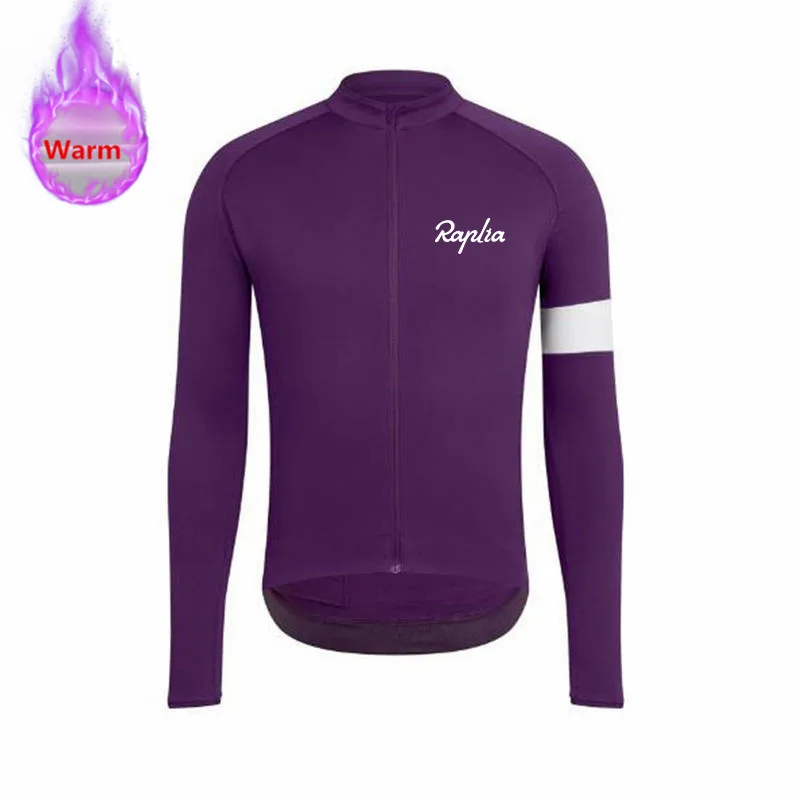 Conjunto de maillot de ciclismo Raplia Pro Team para hombre, manga larga, térmico, polar, para bicicleta de montaña y carretera