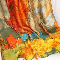 Fashion 180x90cm Satin Silk Scarf Women Luxury Large Shawl Wrap Muslim Hijab Headband Beach Stoles Female Bandana Foulard Turban 4