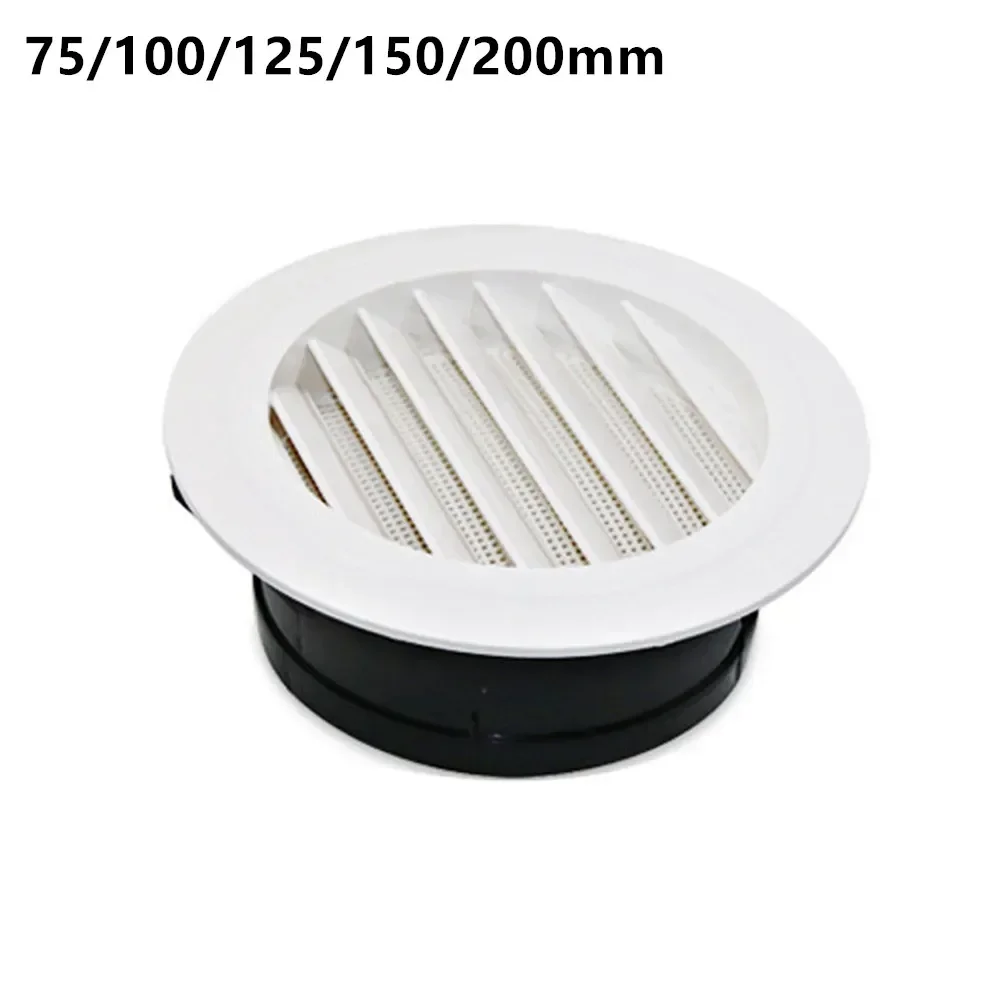 ABS Ceiling Wall Air Ventilation Cover Round Ducting Air Vent Grille Louver 75/100/125/150/200mm Kitchen Bath Outlet 1pc