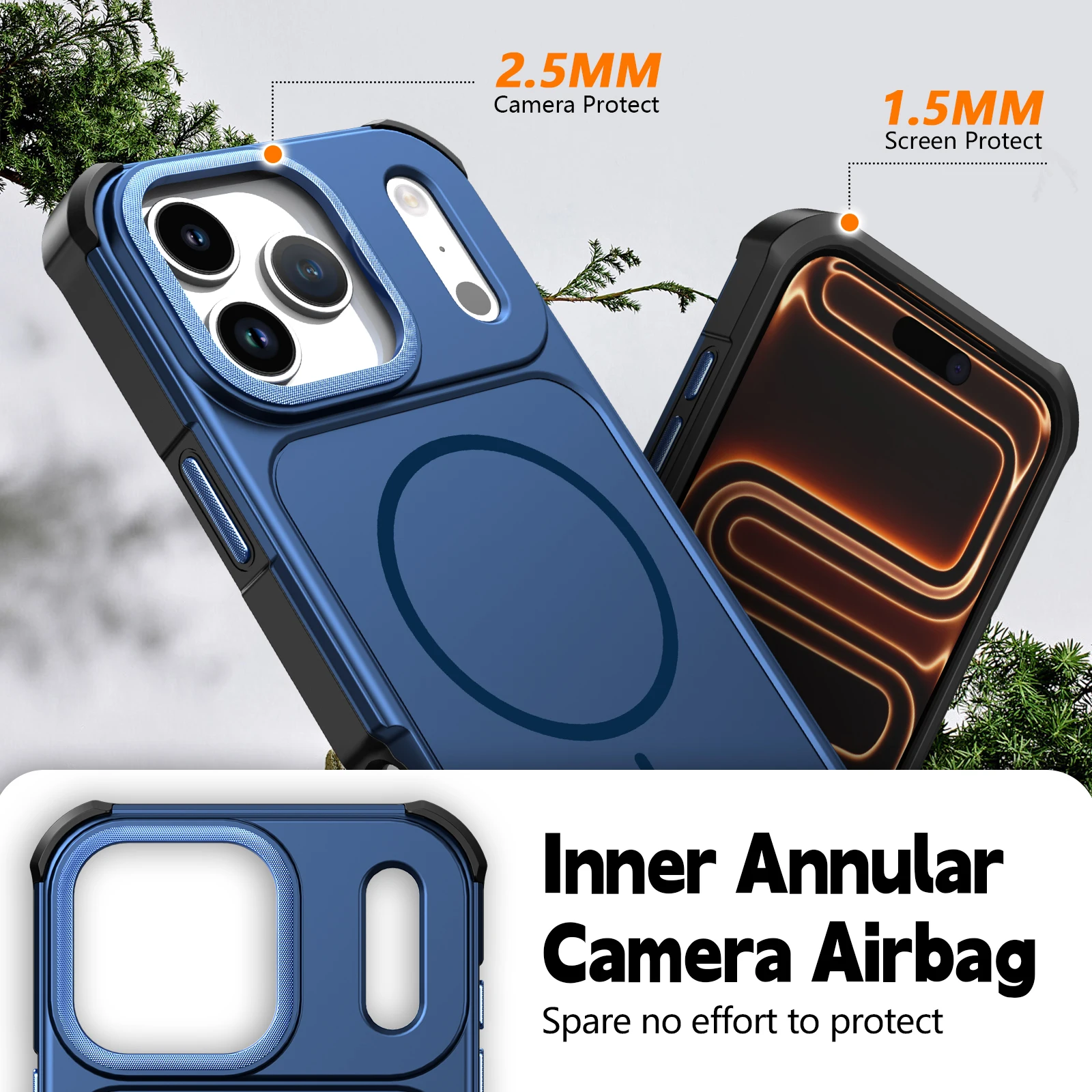 Matte Armor Shockproof Heavy Duty Magnetic Phone Case with MagSafe Compatibility