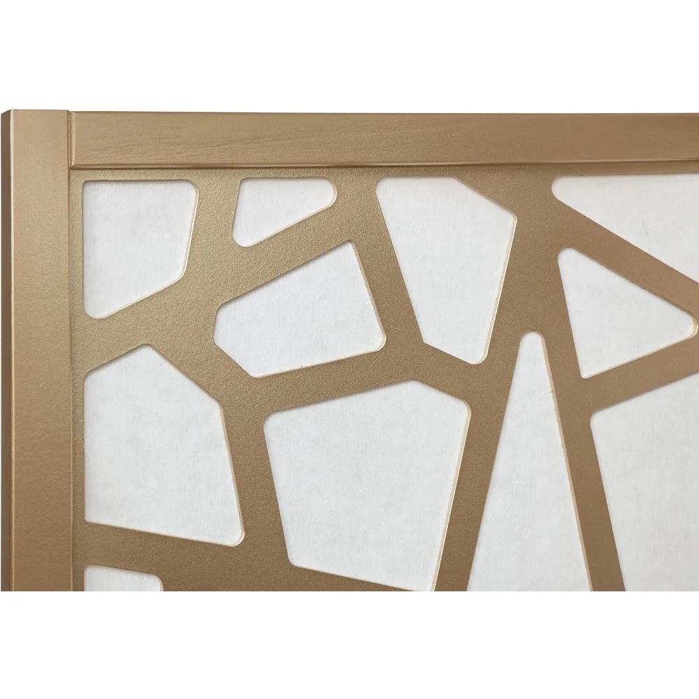 4 Panel Screen Room Divider with Gold Curtain, Perfect for Separating Spaces and Adding Style High Quality