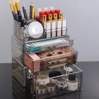 Desktop Makeup Storage Box Multi-layer Drawer Lipstick Organizer Multi-functional Storage Transparent Black Makeup Organizer 2