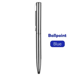 Compact Multicolor Rotating Pocket Pen - Portable Mini Ballpoint for School and Office Use (Blue)