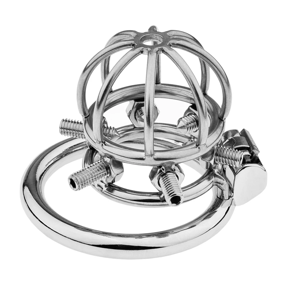 Male Penis Chastity Cage Stainless Steel Cock Cage Slave Restrict Ring Chastity Lock Sex Toy for Men