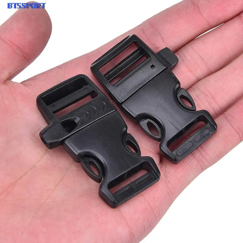 5 Pcs/pack Survival Whistle Buckle Plastic Curved Side Release Buckles