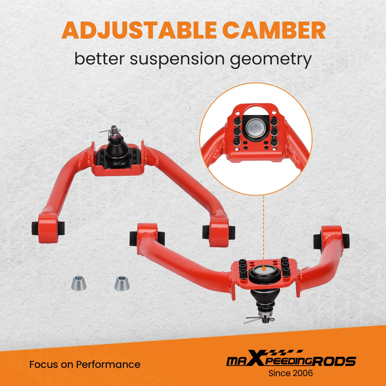 

2pcs Adjustable Front Upper Camber Control Arms Kit For Infiniti G35 Coupe 2003-2007 For Infiniti G35 Sedan RWD/AWD 2003-2006