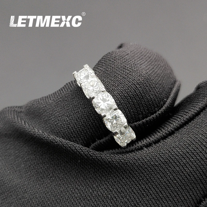 

LETMEXC Cushion Cut Moissanite Diamond Ring Personalized Custom Wedding Banquet Birthday Gift Anniversary D Color VVS1