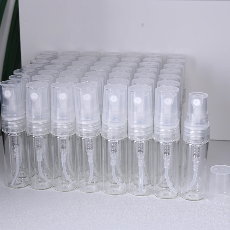 High Quality Mini Glass Perfume Spray Bottles - 3ml Ultra Fine Mist (50 Pack)