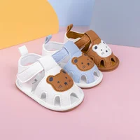 Summer Baby Toddler Shoes 0-18 Months Baby Soft Bottom Non-slip Head Wrapped Anti-collision Hundred Sandals Classic Bear Shoes 1