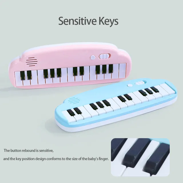 25-Key Mini Pocket Piano Toy Soft-Sound PP Material 3A Battery(Not Included) Blue/Pink Educational Musical Instrument Gifts 3