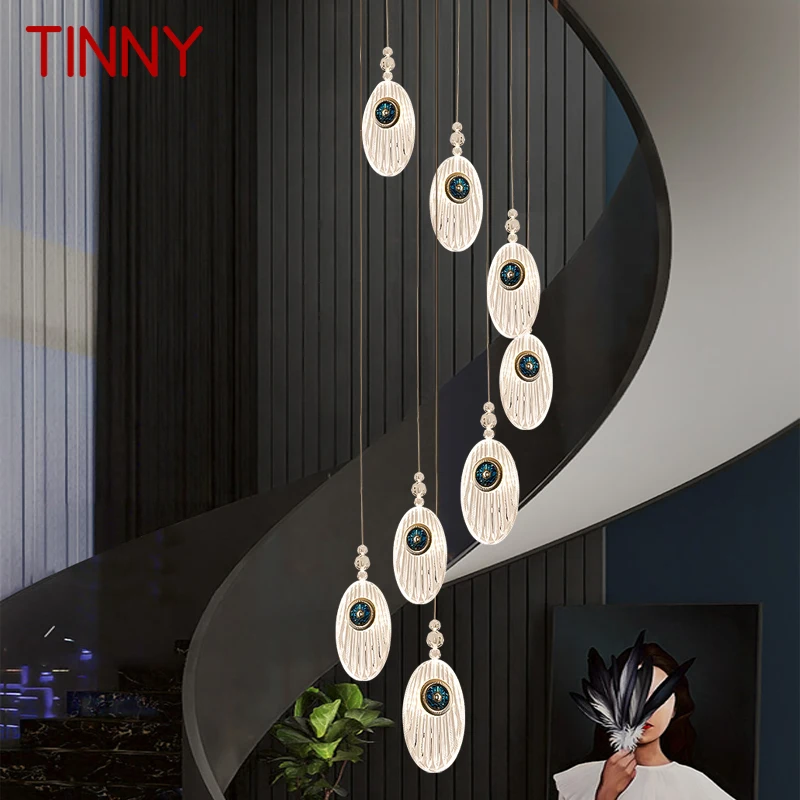 

TINNY Nordic Pendant Light Led Creative Feather Shape Chandelier Modern Fixtures Home Living Room Staircase Hallway Lamp