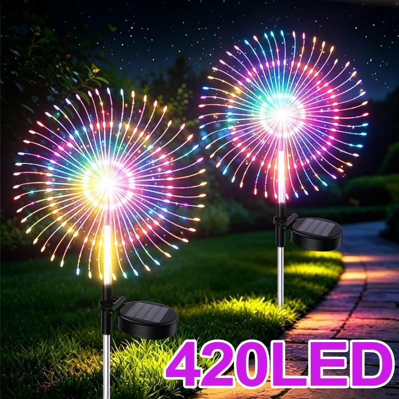Solar LED Firework Fairy Lights for Outdoor Garden Decoration