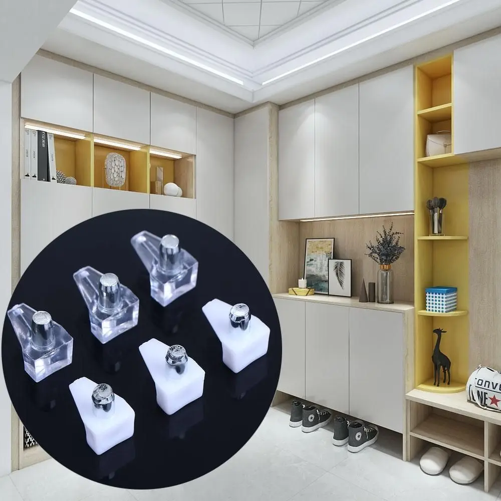 Supporti per Scaffali in Plastica e Legno, Perni e Staffe per Armadi e Credenze, Accessori Hardware per Mensole - immagine 6