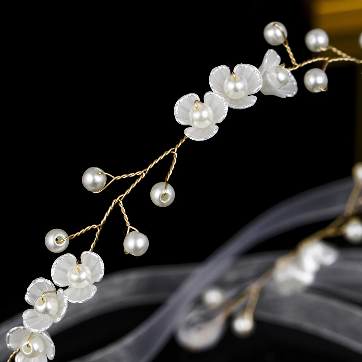 Fashion Golden Handmade Flower Hairband For Women Mori Bridal Wedding Headpieces Party Princess Tiara Hair Accessories