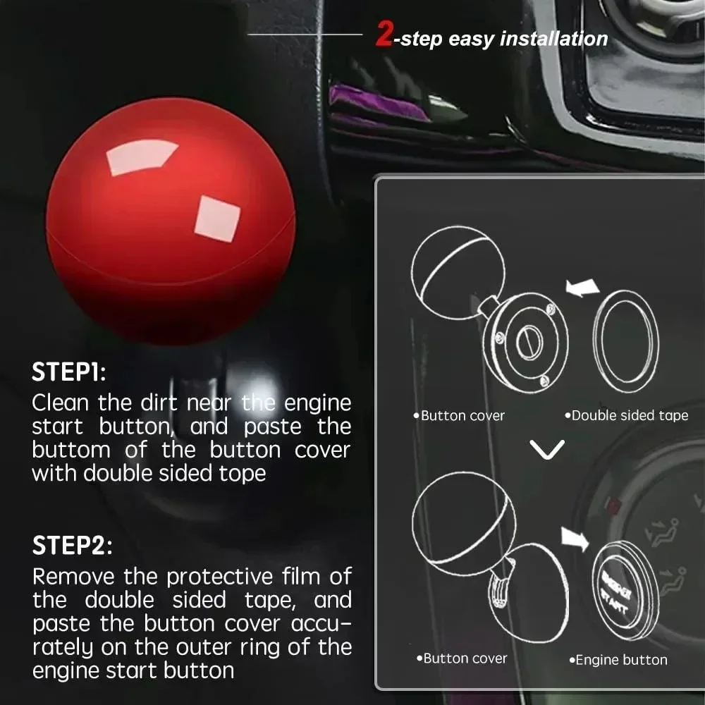Car Start Button Cover Car Start Button Car Start Stop Button Push Start Button Start Stop Cars Auto Ignition Button Cover Automotive One Touch Rocker Car Engine Push Stop Lever