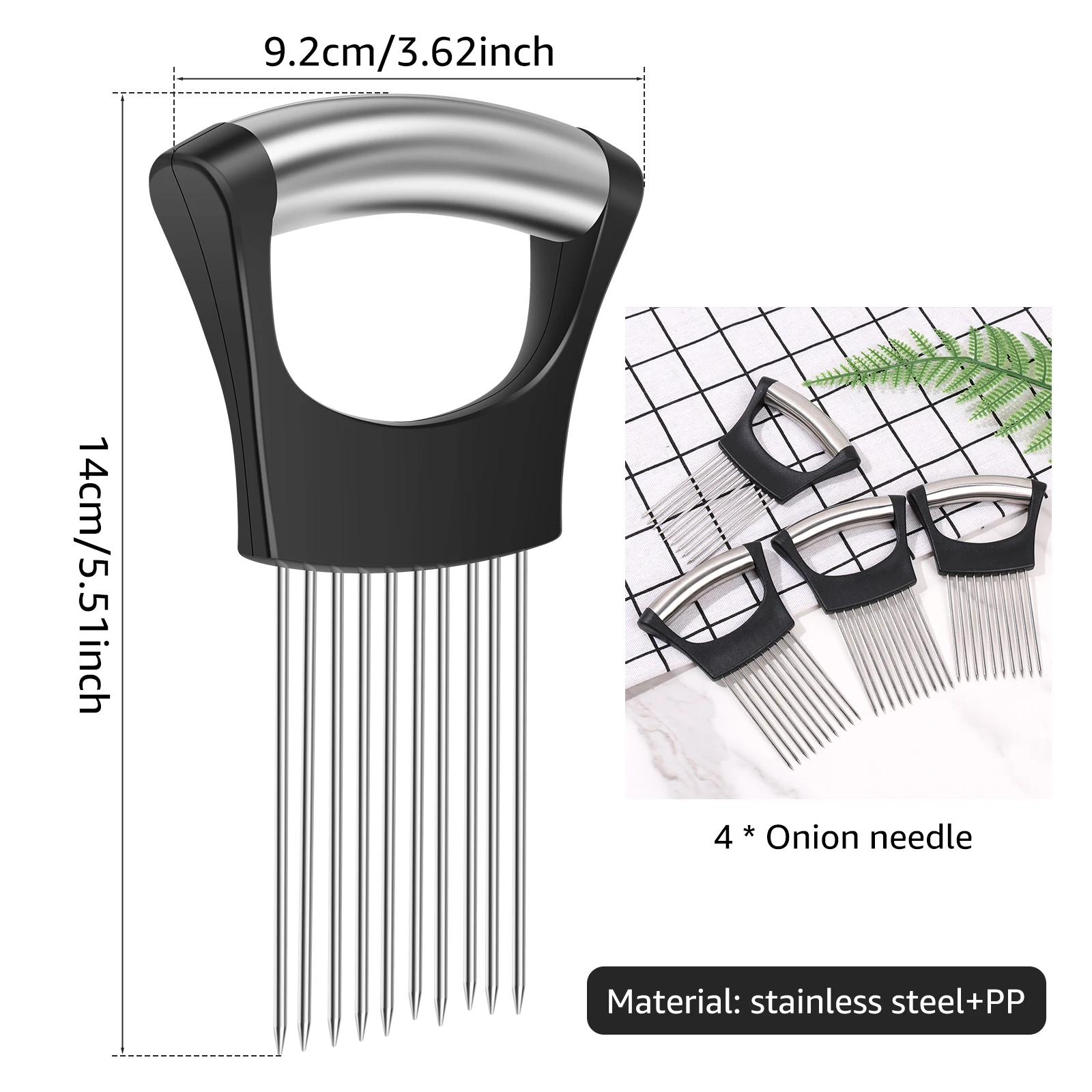 8/2pc Onion Slicers Assistant Tomato Onion Slicer Holder Stainless Steel Cutter Fork Kitchen Gadget Vege Cutting Fixing