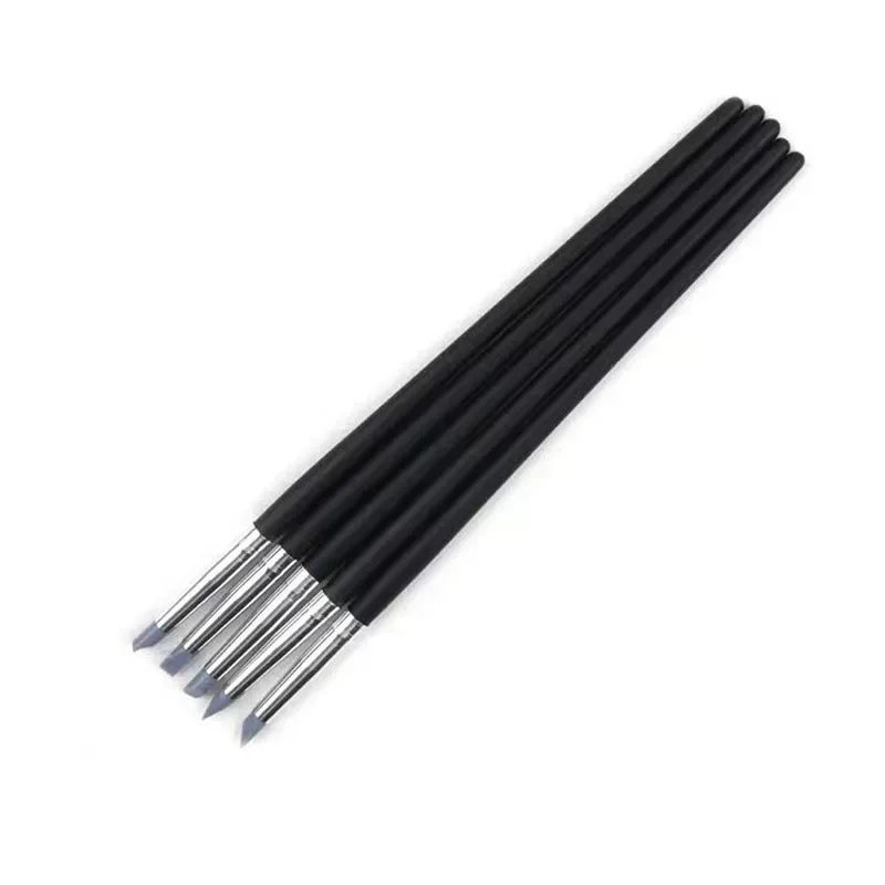 5Pcs/Set Silicone Nail Art Pen Brush UV Gel Polish Tip 3D Image DIY Dotting Polish Brushes Sculpture Pen DIY Manicure Tool 3