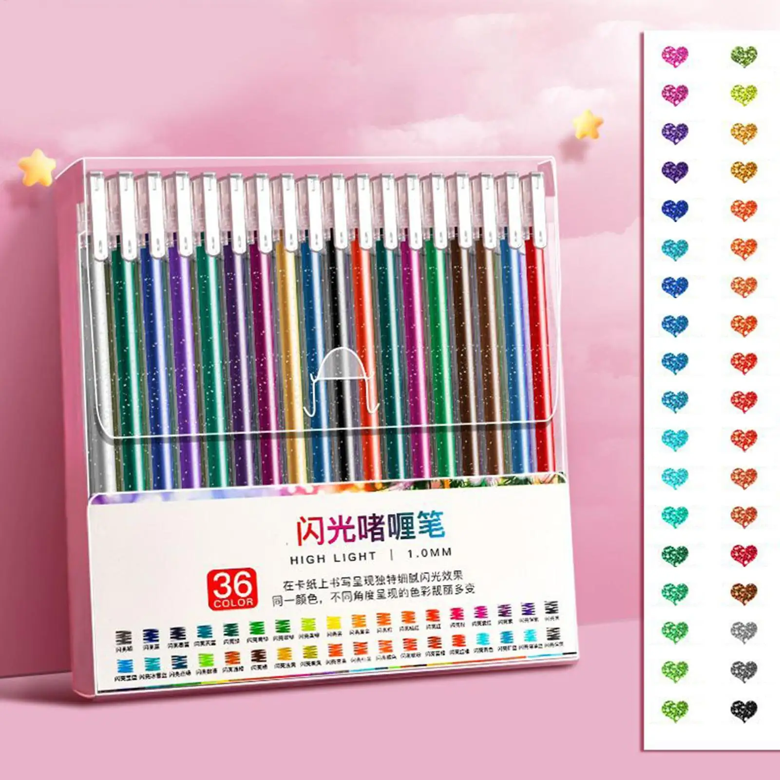 Glitter Pens Glitter Pens For Smooth Writing Fade-Resistant Bleed-Proof Art Stationery Retractable Supplies For Teens Students