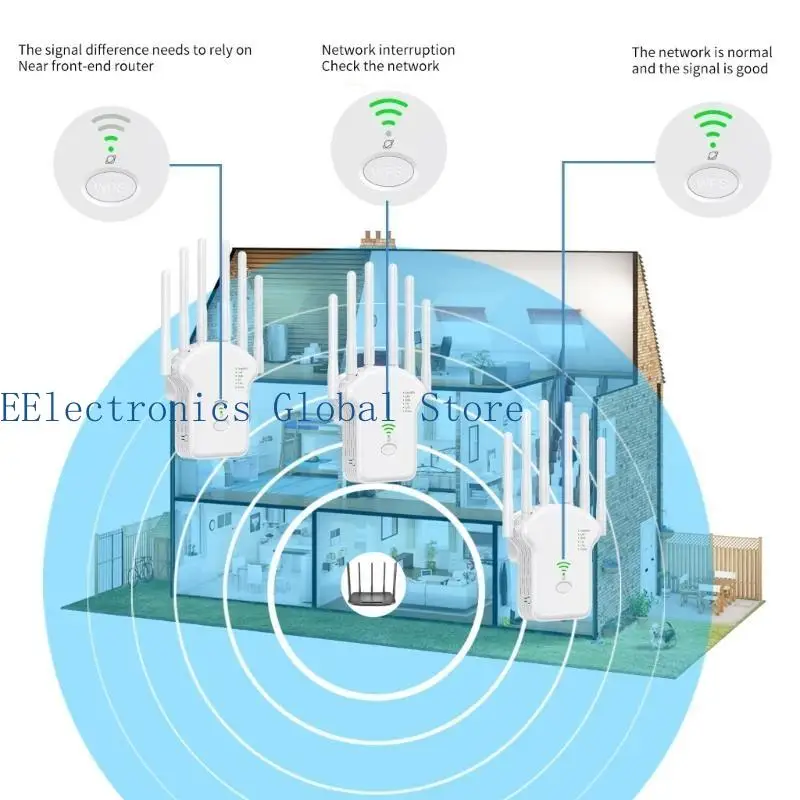 462B 1200Mbps WIFI리피터 WIFI확장기 라우터 WiFi 신호증폭기 WiFi부스터 장거리WiFi리피터 액세스 포인트