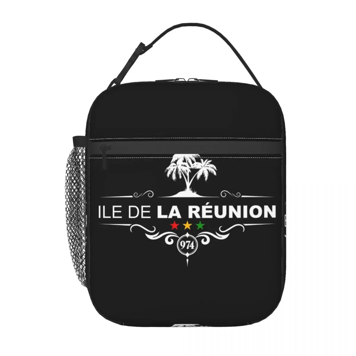 

Reunion Island 974 Insulated Lunch Bag for Women Portable Cooler Thermal Bento Box Beach Camping Travel