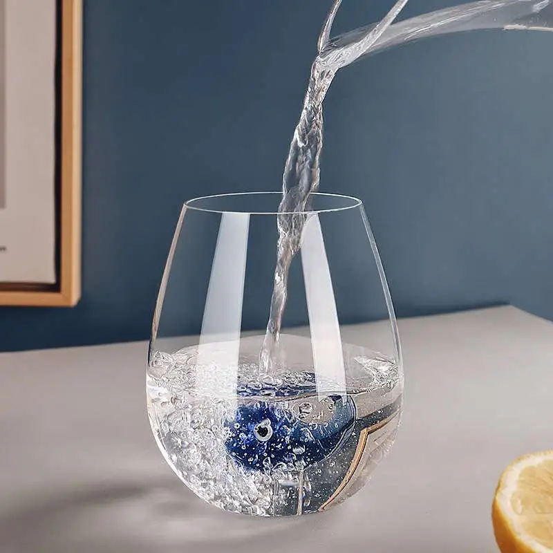 3D Shark Rose Love Glass Cup Wine Transparent Glass Mug Heat-resistant Cup Drinkware Tea Juice Milk Coffee Mug Home