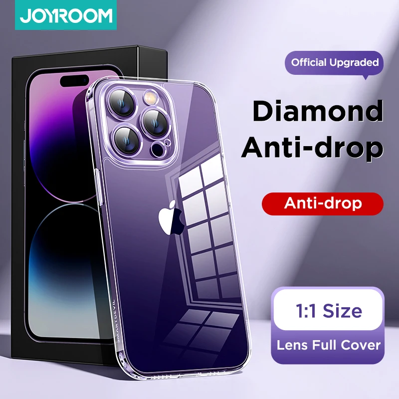 Joyroom Clear Case For iPhone 15 14 13 Pro Max Back PC+TPU Shockproof Full Lens Protection For iPhone 13 Pro Transparent Cover image_0