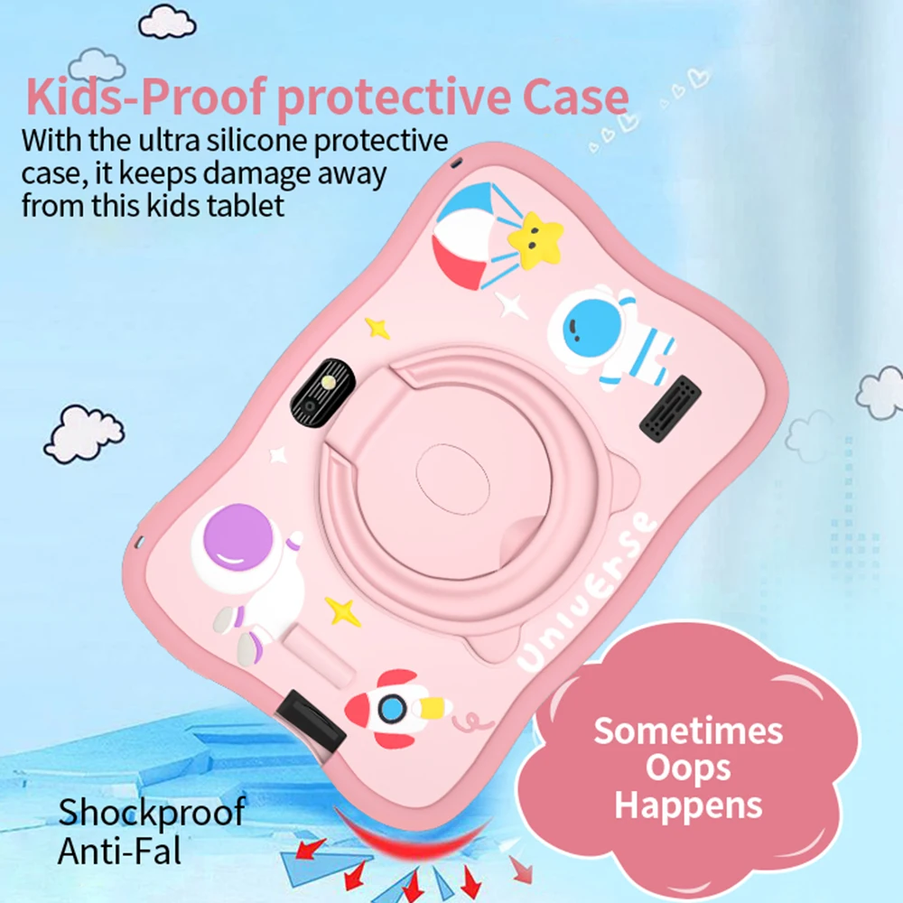 Kids Tablet 7inch Android Tablet for Toddler with Shockproof Case 5G WiFi Bluetooth Dual Camera 32GB Children Gift Kids Software 3