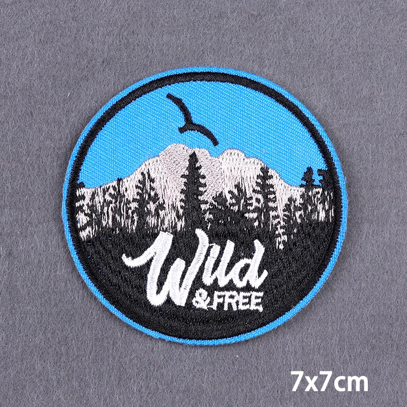 Diansour Eisen auf Patches für Kleidung thermoadhäsive Patches Abenteuer Landschaft Tier Stickerei Patch auf Kleidung DIY – Detail 2