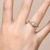MINTYBOX S925 Sterling Silver 6.5mm Moissanite Engagement Ring for Women Flower Lab Diamond Rings 18K Plated Wedding Jewelry 6