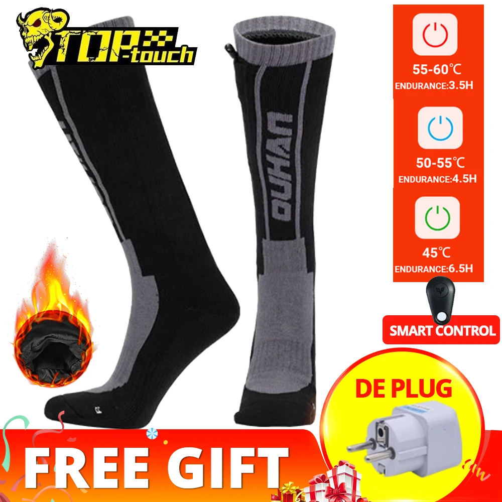 60℃ Motorcycle heated Socks warm USB Electric Motorcycle Boots Heating Socks Infrared Heated Boots Skiing Sock size 36-45