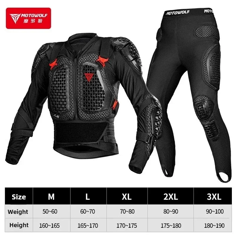 Motowolf Motorcycle Jacket Men Moto Body Armor MX Armor Motocross Racing Jacket CE Approval Motorbike Moto Protection Gears