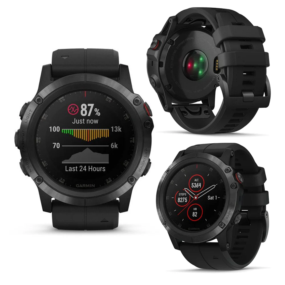 tåbelig Med andre band logo Garmin Fenix 5x Plus Multifuntion Smart Watch Gps Running Swimming Cycling  Climing Sleeping Travel Sport Watch With Black Band - Mobile Phone Lcd  Screens - AliExpress