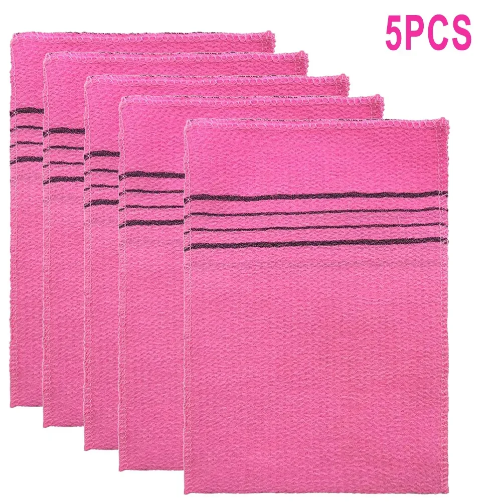 5Pcs Korean Italy Asian Exfoliating Bath Washcloth Body Scrub Shower Soft Towel Coarse Sand Sauna Bath Towel Bathrooms