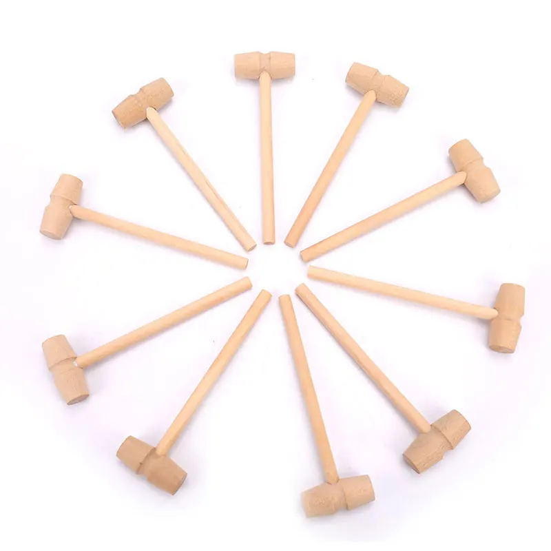 10 Pieces Mini Wooden Hammer Balls Toy Pounder Replacement Wood Mallets Baby mini hammer