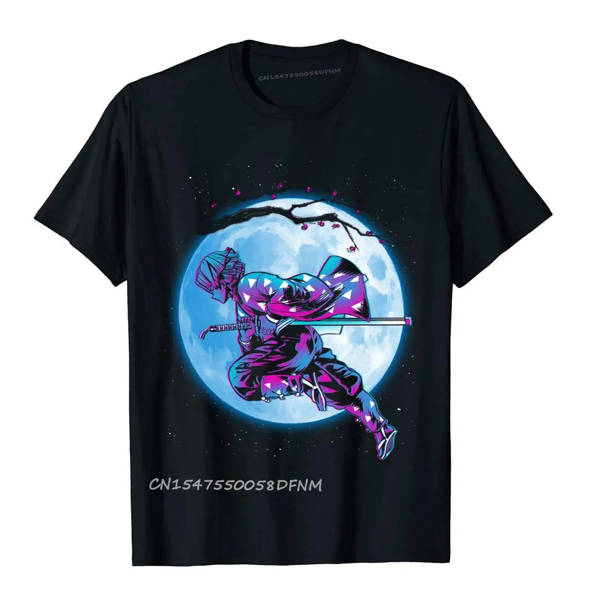 

Zenitsu under the Moon T Shirts Printed Classic Mens Tops Shirts Vintage Cotton Luxury Camiseta