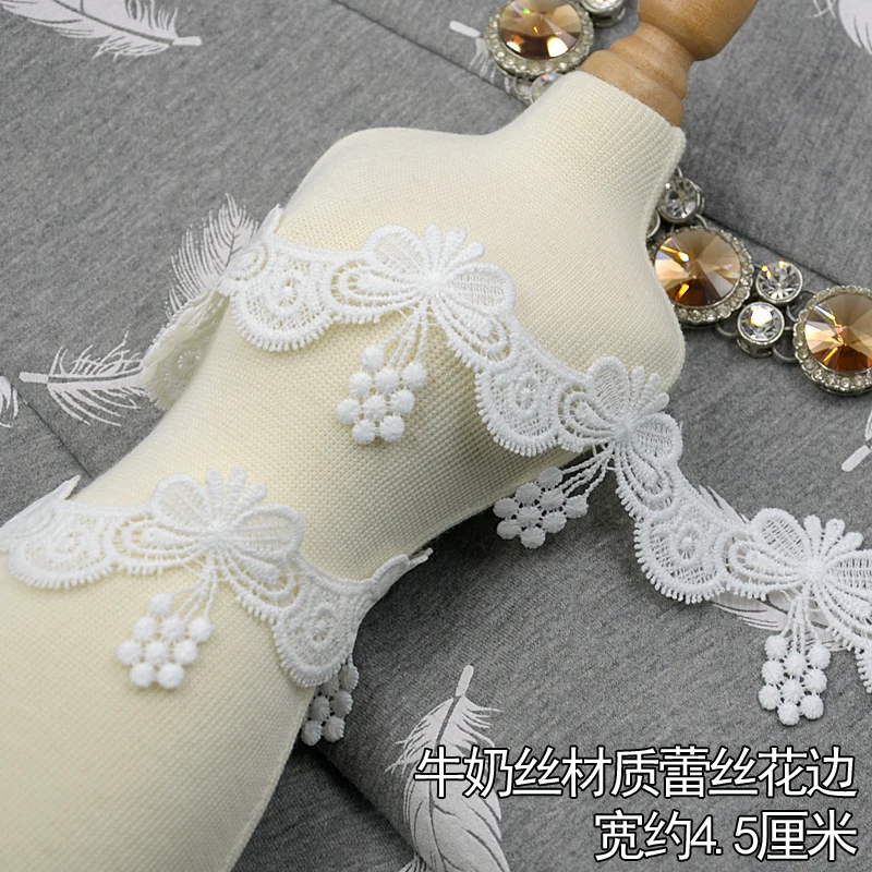 1 metre Vintage Butterfly Lace Embroidered Lace Edge Trim Ribbon Applique DIY Sewing Craft Crochet Fabric Edging Trimmings Dress