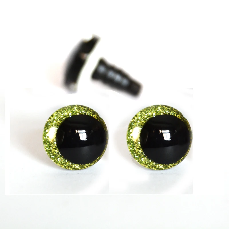Set of 20 Colorful Round Cartoon Glitter Toy Safety Eyes with Washers