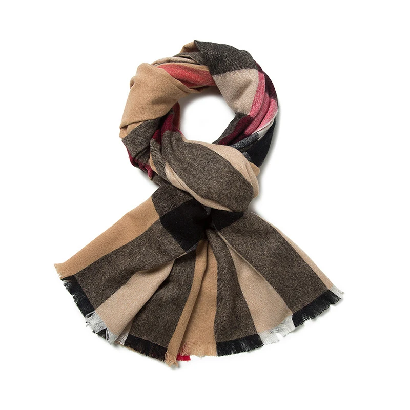 

Designer 2022 Winter Women Plaid Scarves 100% Wool Cashmere Warm Pashmina Bandana Female Scarf Wrap Tassels Shawl Femme Foulard