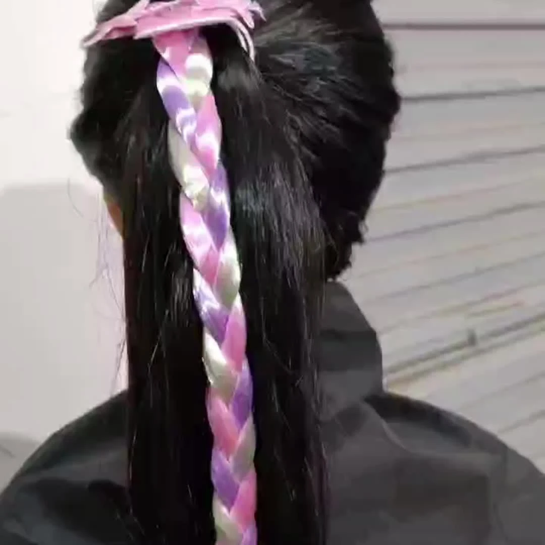 1 Pc Mermaid Braiding Hair Extensions for Girls Rainbow Colorful Twist Braid