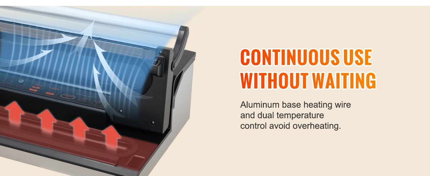 SucceBuy Commercial Vacuum Sealer Machine Multifunction Automatic Food Packaging with Bag Roll Storage Cutter for Home Kitchen