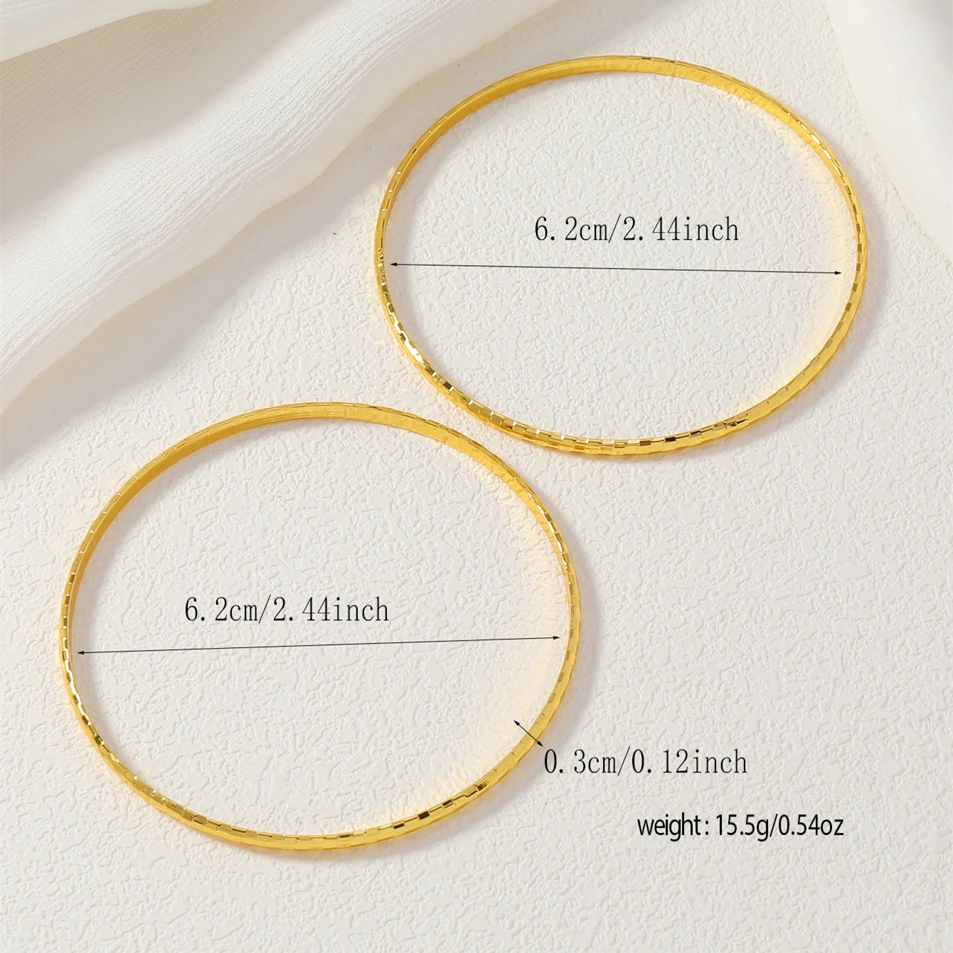 قطعتان/مجموعة من سوار نسائي بإبزيم بحلقة رفيعة من...