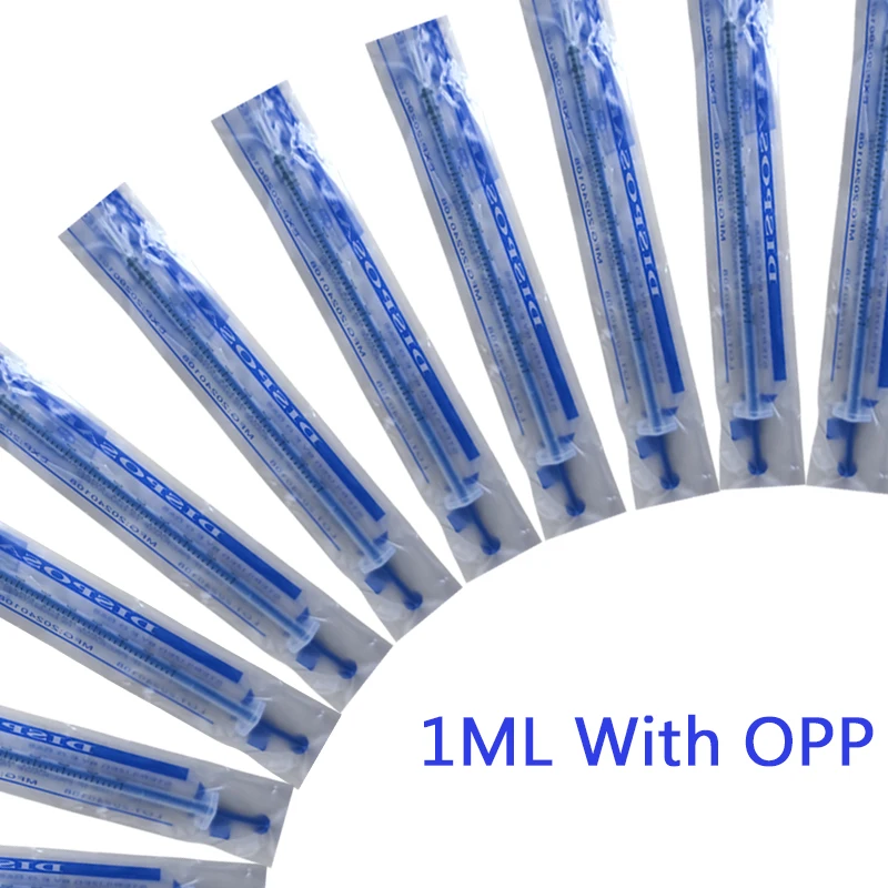 5-100Pcs 1ML Without Needle OPP Disposable Sampler Plastic Nutrient Syringe Hydroponic Cat Pet Feeding Sterile Feeder Syringes 4