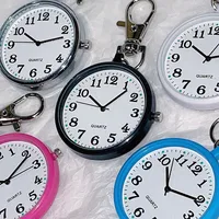 New Tiny Cute Quartz Pocket Watch with Keyring Men Women Quartz Watch for Nurses Doctors Students Minimalist Watches Child Gift