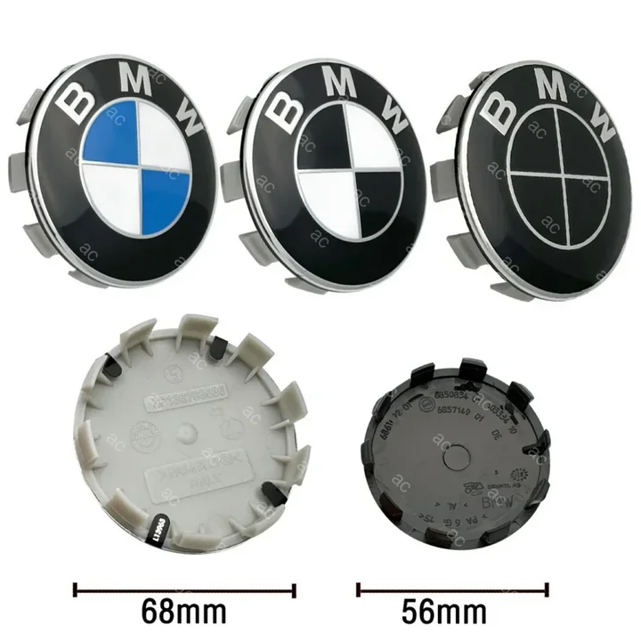 68mm 56mm 4개 자동차 휠 허브 센터 커버 보호 커버 개조 액세서리 BMW E60 E46 E90 E92 F10 F30 호환