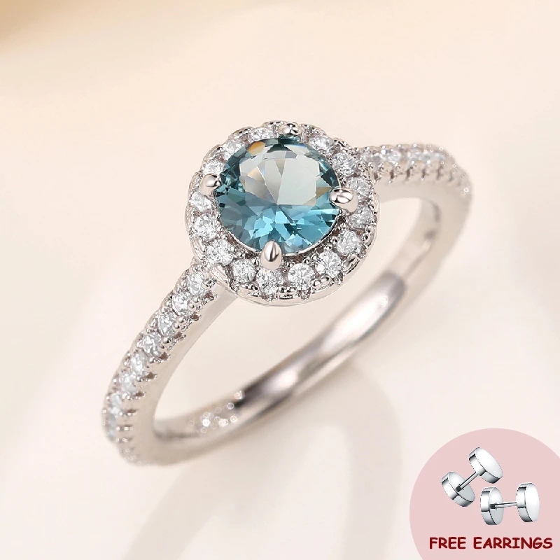 

Elegant Rings 925 Silver Jewelry Accessories with Zircon Gemstone Finger Ring for Women Wedding Engagement Promise Party Gift