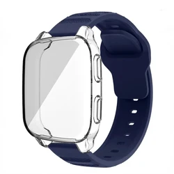 Dual - Function Silicone Strap with Protective Cover - Garmin Venu SQ Music (Midnight Blue - Clean)