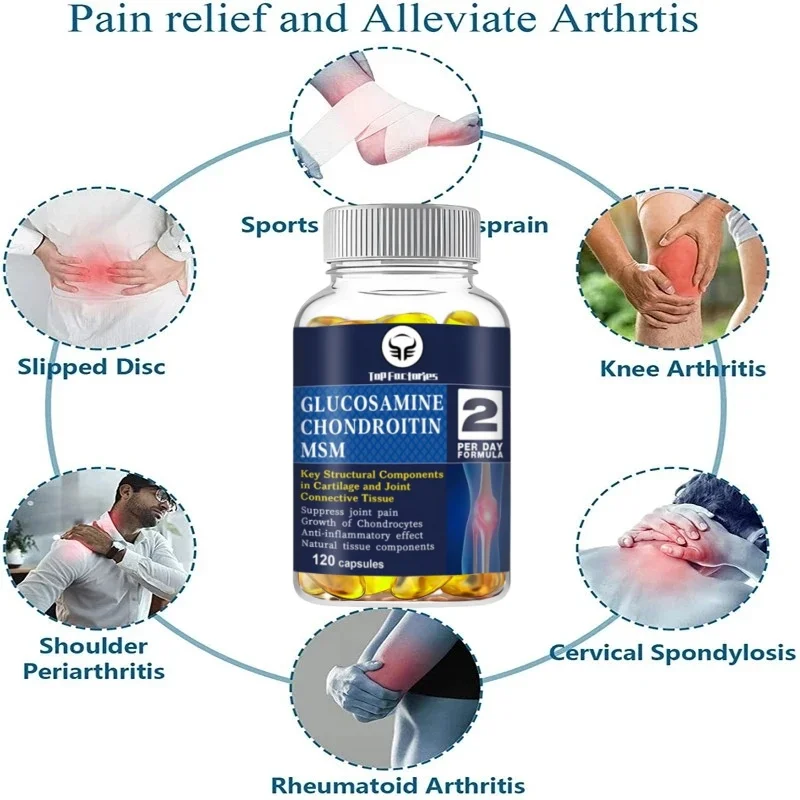 Glucosamine Chondroitin MSM 120 Capsules for Joint and Knee Health Immune System Non GMO Gluten Free Glucosamine Chondroitin Supplement